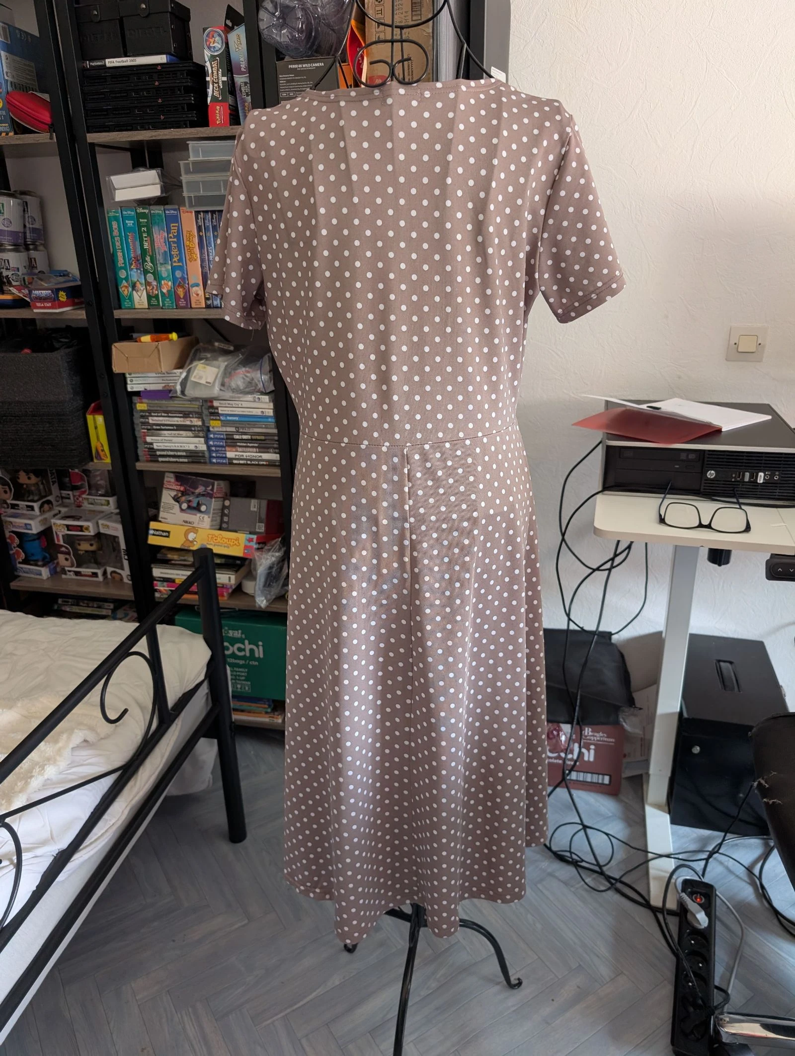 Super Vestido leve cachecoração com bolinhas Azul Feliz tamanho 40 – photo 4